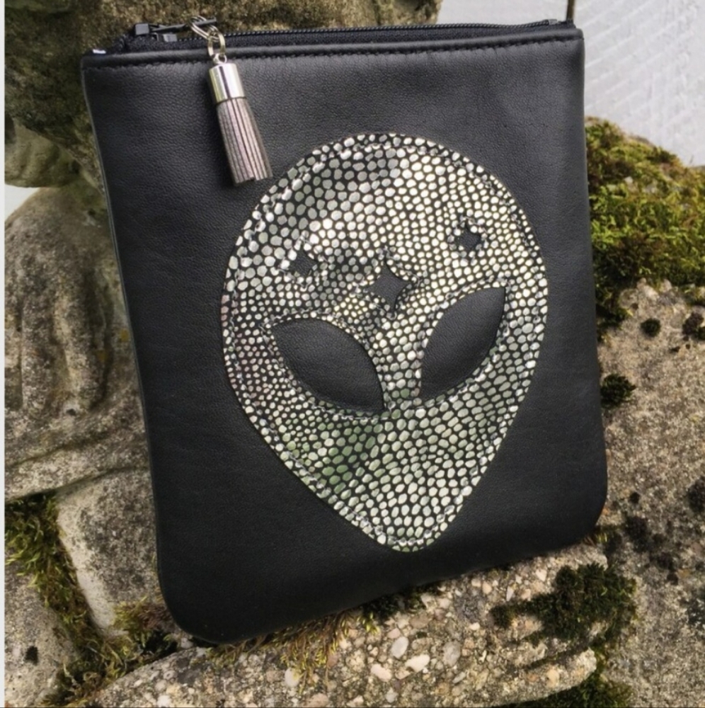 Alien Leather Bag / Pouch by Verona Black